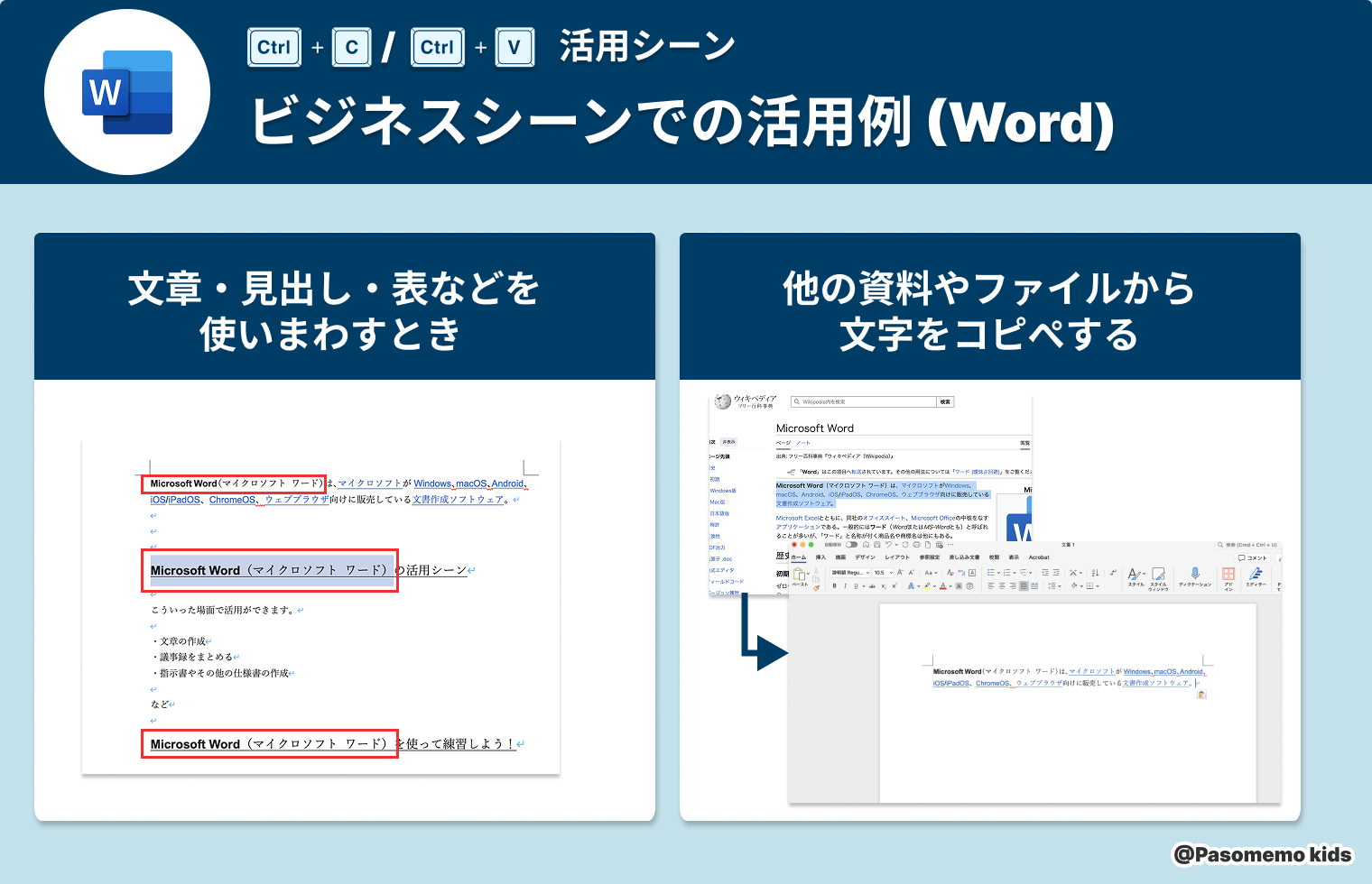 ビジネスシーンでの活用例（Word）