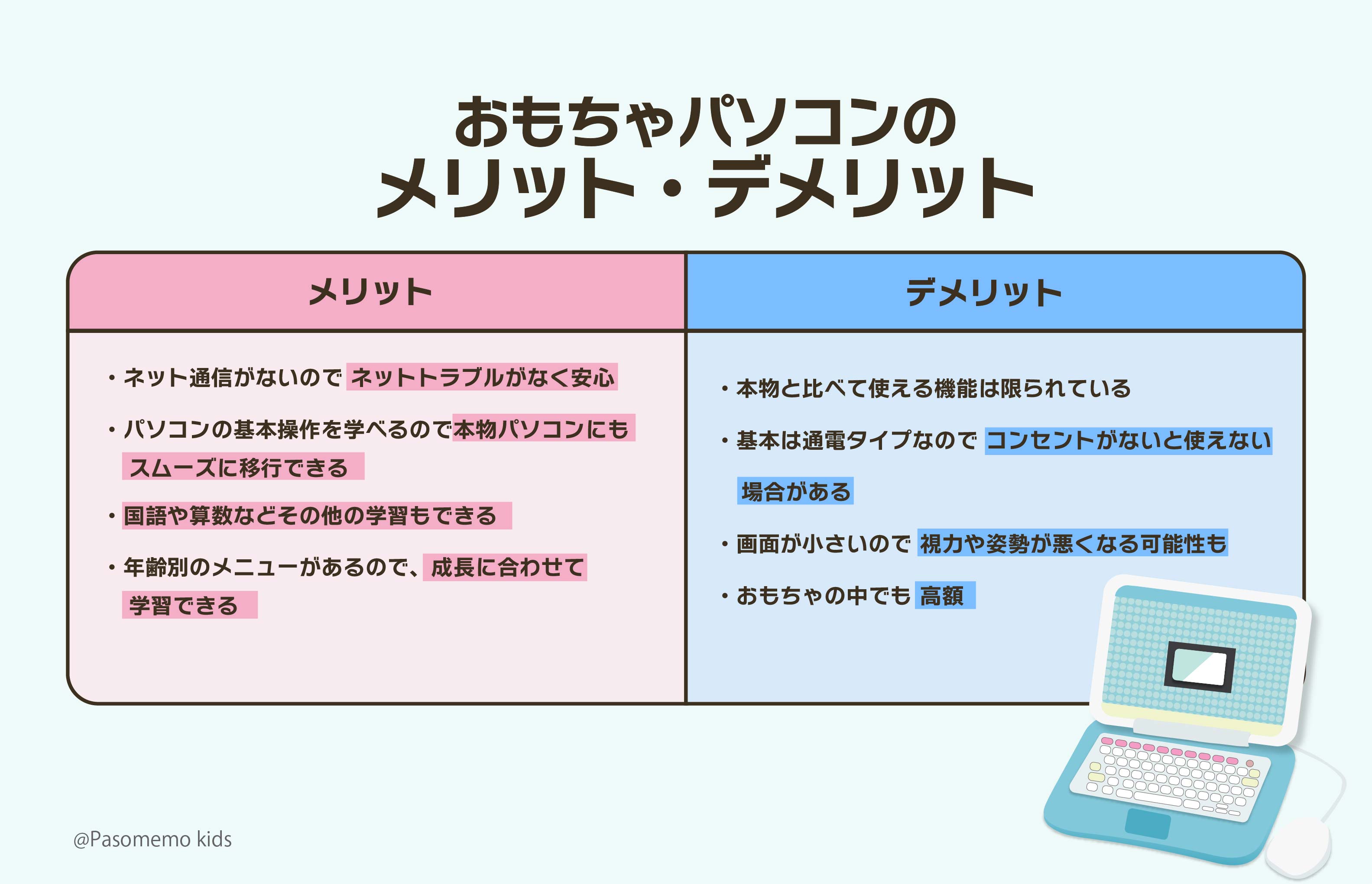 おもちゃパソコンのメリット・デメリット