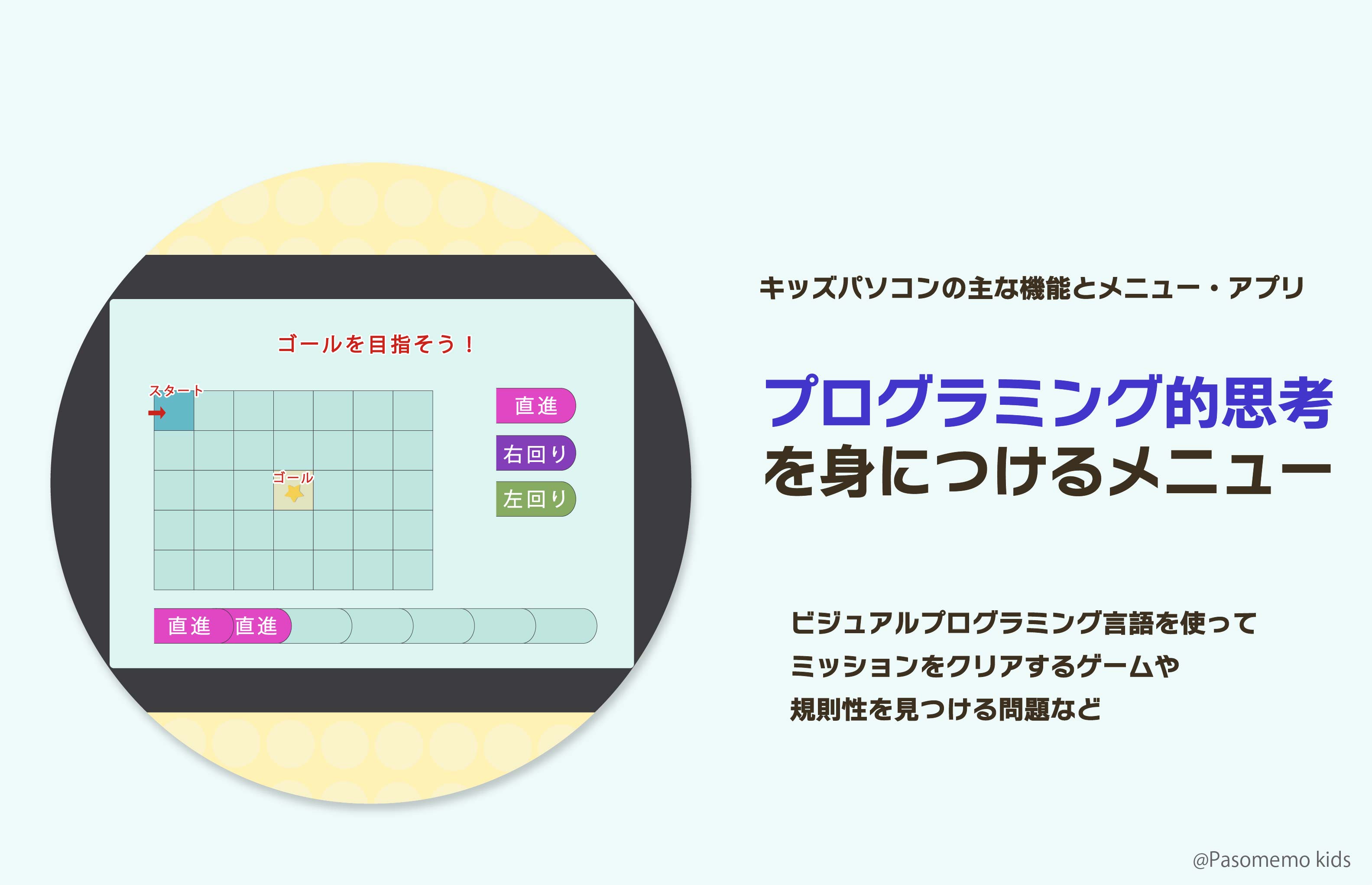 プログラミング的思考を身につけるメニュー