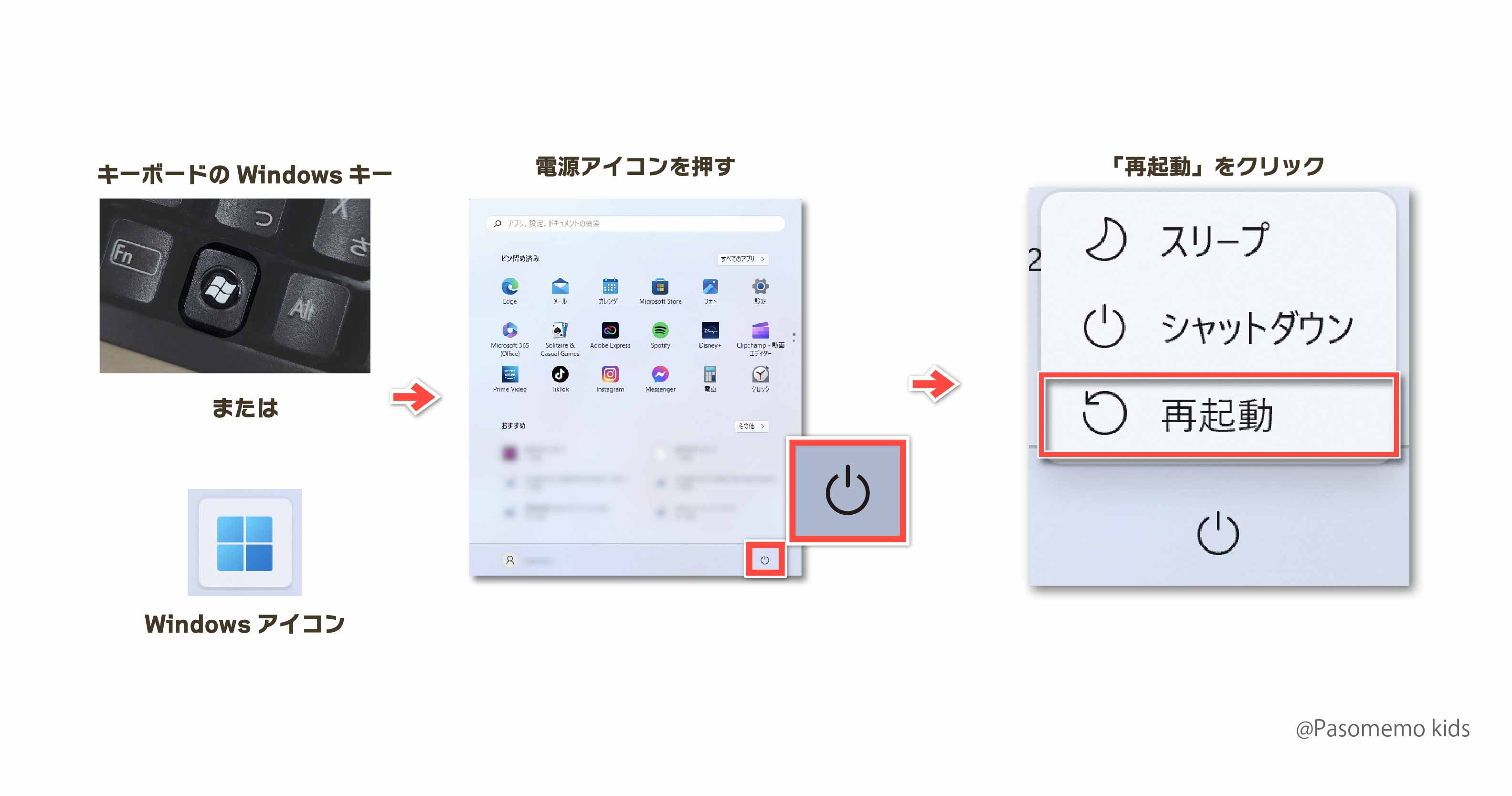 Windowsパソコンの一般的な再起動