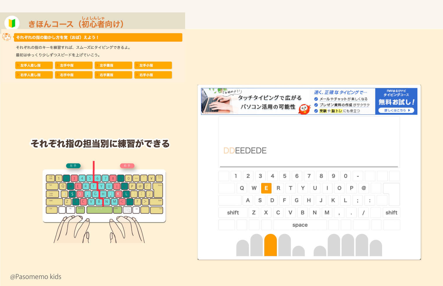 それぞれの指の動かし方を覚えよう!